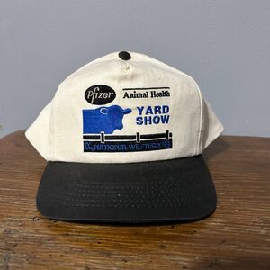 Pfizer Animal Health Yard National Western Show Snapback Cap Hat One Size Vtg